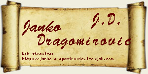 Janko Dragomirović vizit kartica